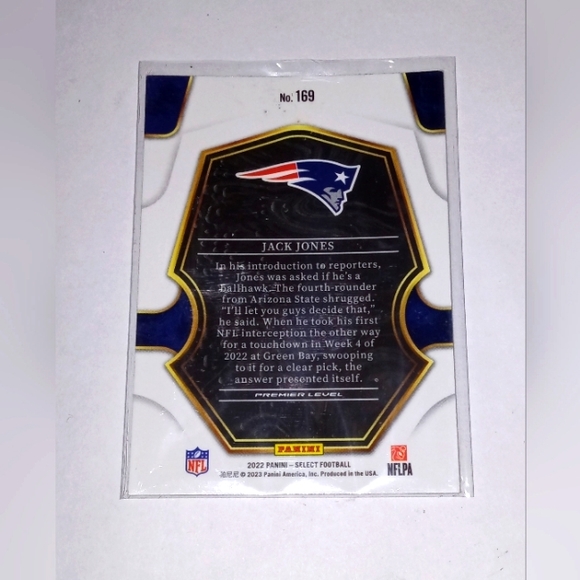 Jack Jones Rookie Card 2022 Panini Select Football Premier Level #169 - Picture 2 of 2
